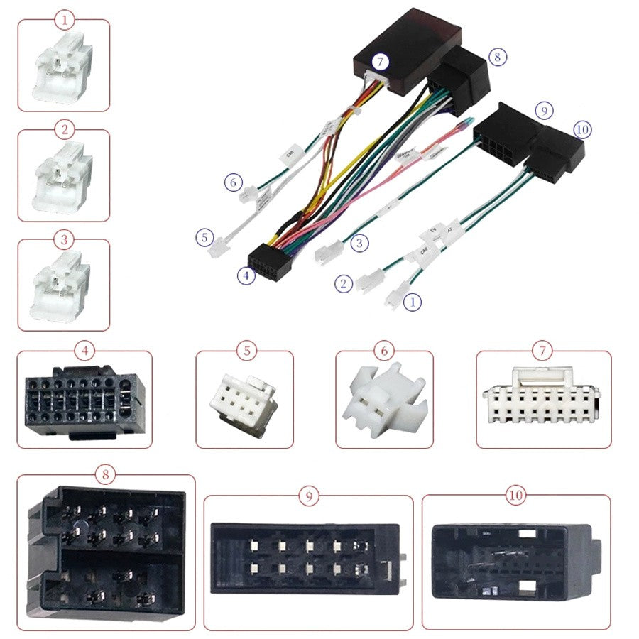 Car 16pin Android Audio Wiring Harness Adapter With Canbus Box for Mercedes-Benz