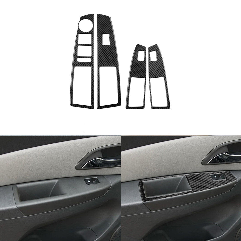 Carbon Fiber Window Lift Panel Sticker Cover Trim for Chevrolet for Cruze 20009-2015