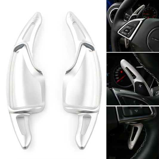 Steering Wheel Shift Paddle Extended Shifter Fit for Chevrolet Camaro 2016-18 Siver
