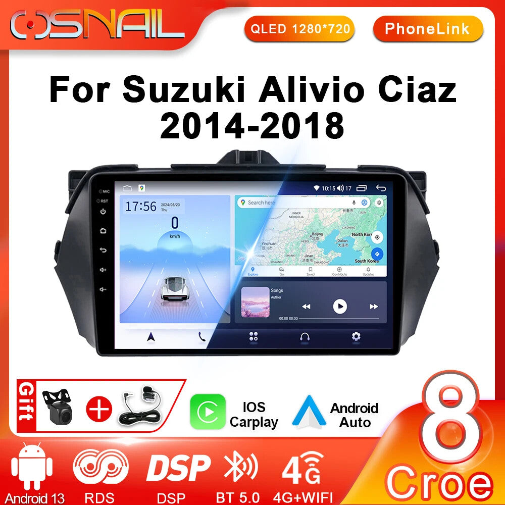 Android CarPlay Car Radio for Suzuki Alivio Ciaz 2014-2018 Stereo GPS Screen 4G