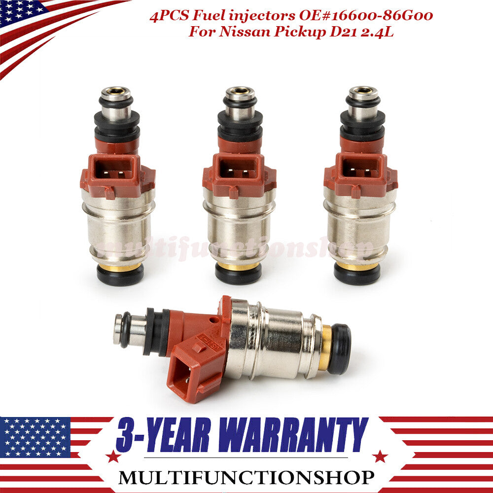 4PCS Fuel injectors 16600-86G00 for Nissan Pickup D21 90-94 For Pickup1995 2.4L