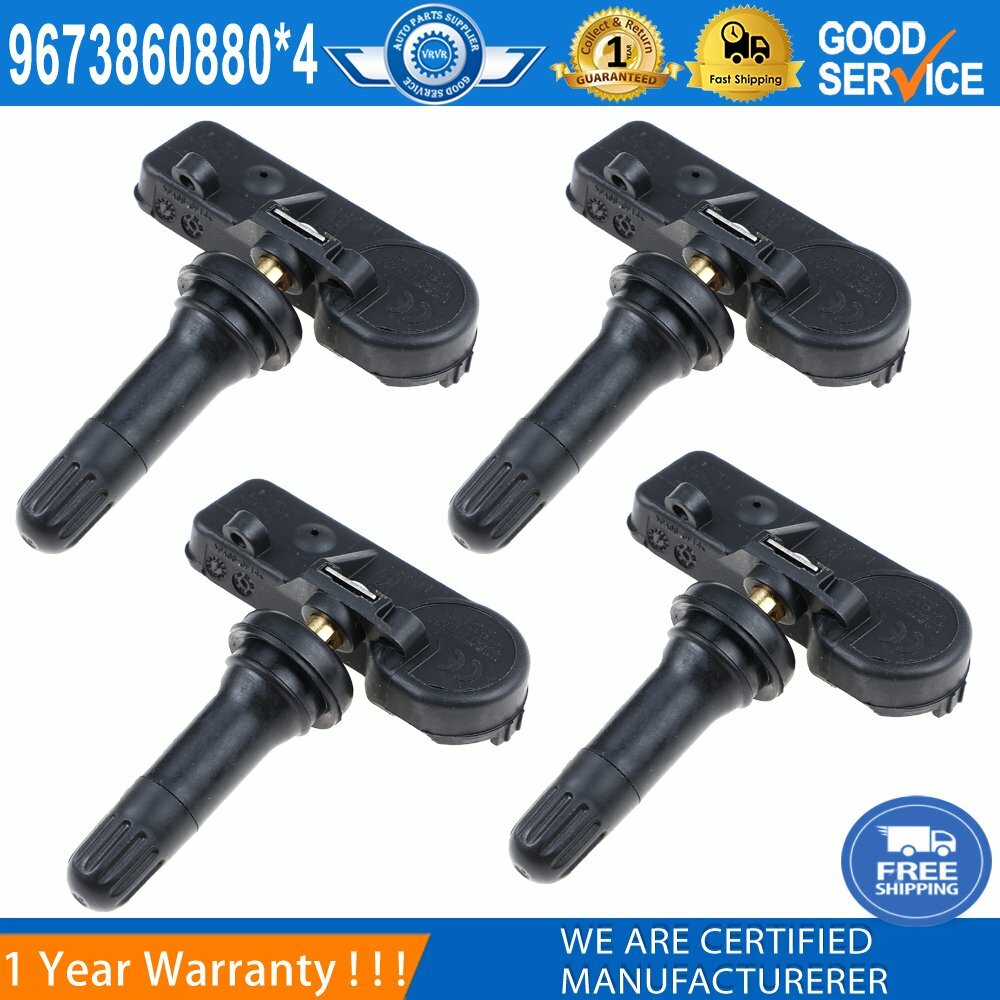 4PCS Tire Pressure Sensors TPMS 433MHZ 9673860880 For Fits for Citroen C4 for Peugeot