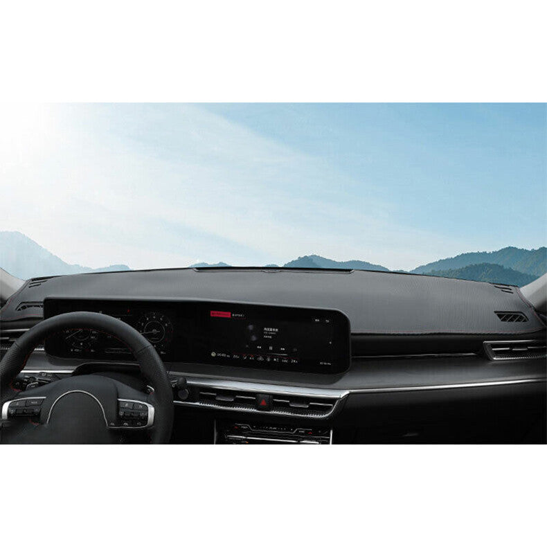 for Kia K5 2021-2023 Leather Black Dash Mat Dashboard Cover Pad Sun Shade Carpet