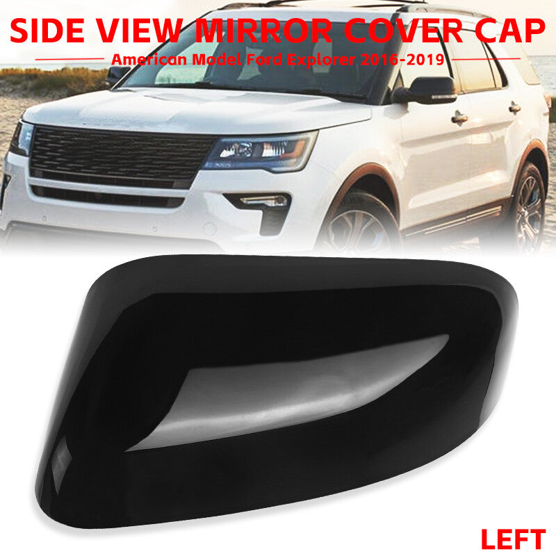 Rear View Mirror Cover Cap for Ford EXPLORER 2016-2019 Black Left Driver Side