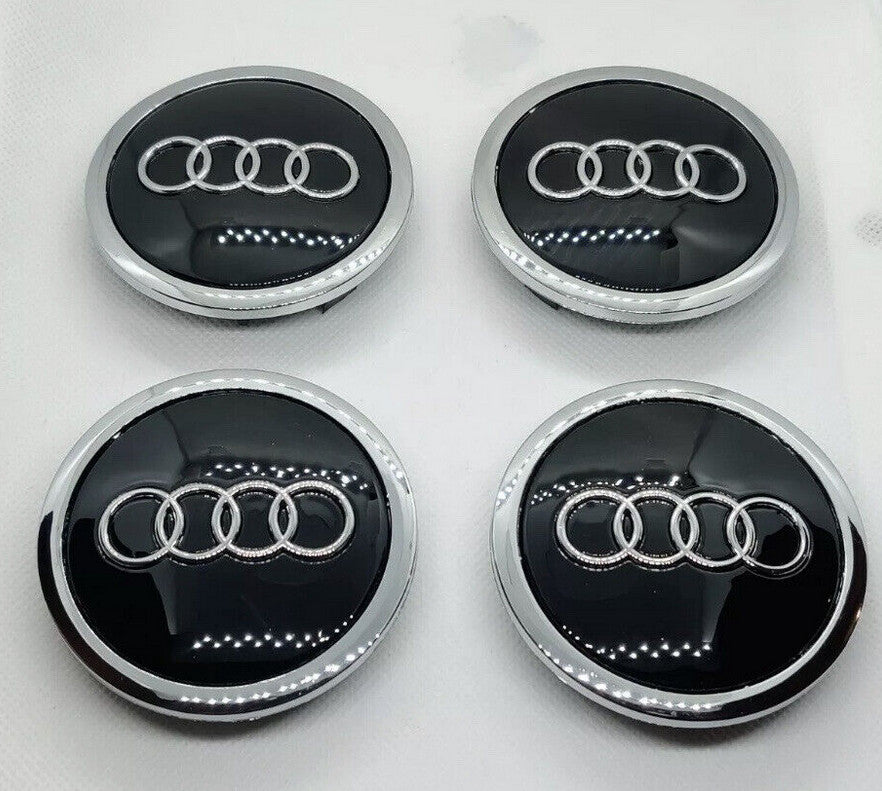 4-piece set of 69mm for Audi black wheel center caps, rim caps, hubcaps, badges 4B0601170A