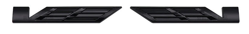 Metallic sticker for Cadillac rear side badge boots, trunk V badge, all black.