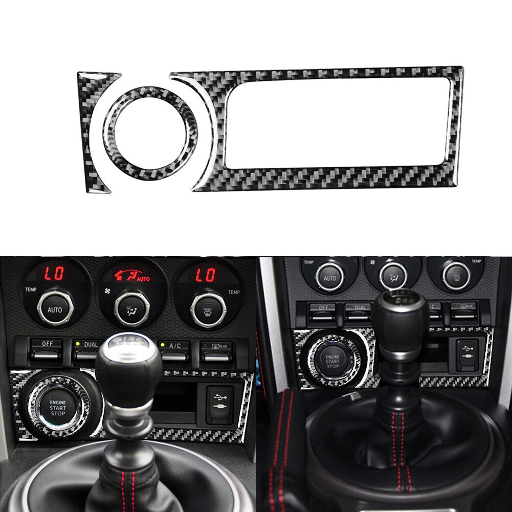 Carbon Fiber Inner Storage Box Panel Trim Cover for Subaru BRZ for Toyota 2017-2019