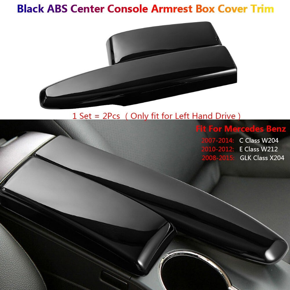 Black for Mercedes-Benz C GLK W204 W212 X204 Car Console Armrest Box Cover Trims