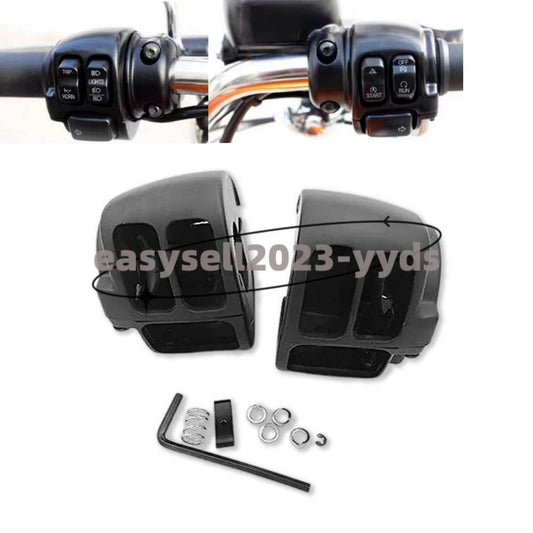 Black Handlebar Switch Button Housing Cover For Softail Dyna Sportster Touring