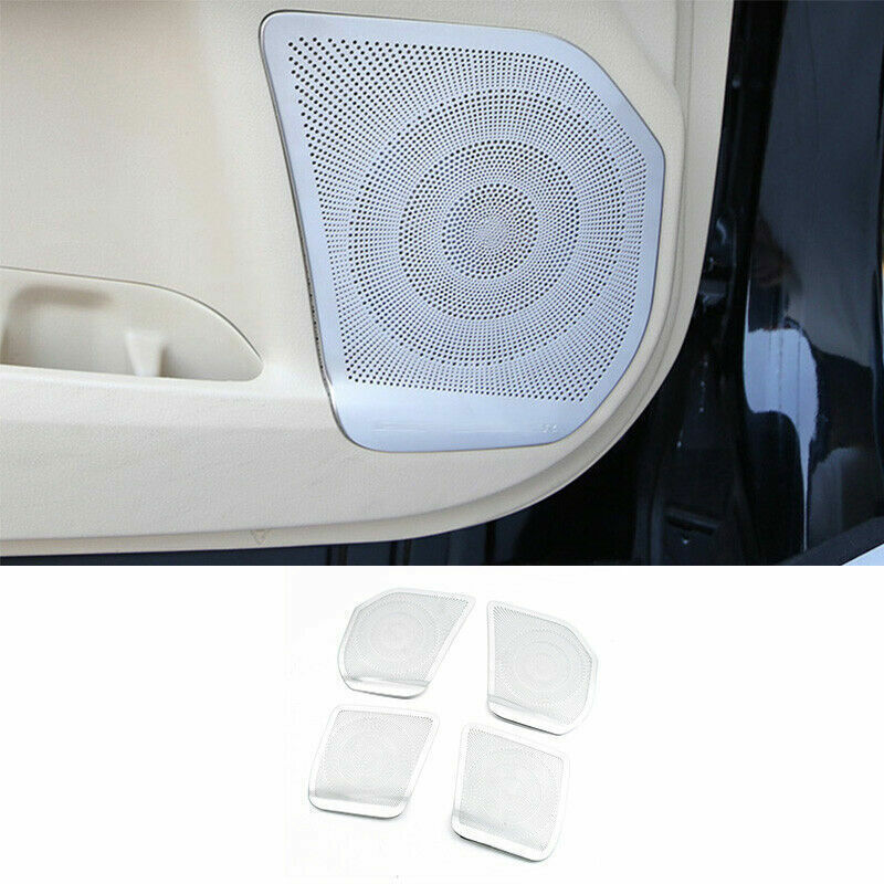 for Toyota Highlander 2014-2019 Silver Inner Door Speaker Panel Cover Decor Trim