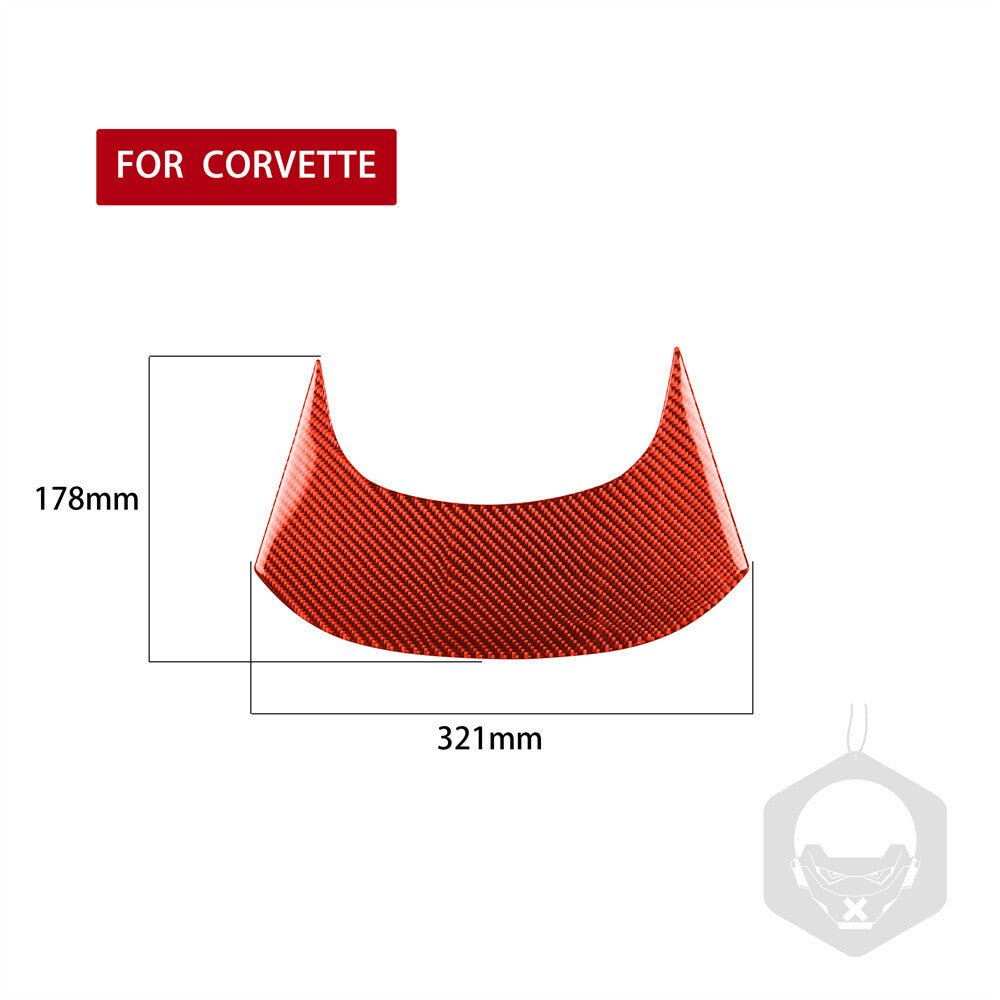 Red Carbon Fiber Rear Center Panel Decor Cover for Chevrolet for Corvette C7 2014-19