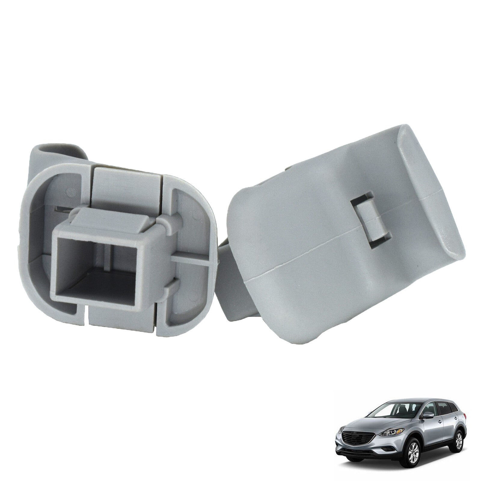 Pair for Mazda 3 5 6 CX-7 CX-9 RX-8 MPV Gray Car Sun Visor Clip LC6269261B77