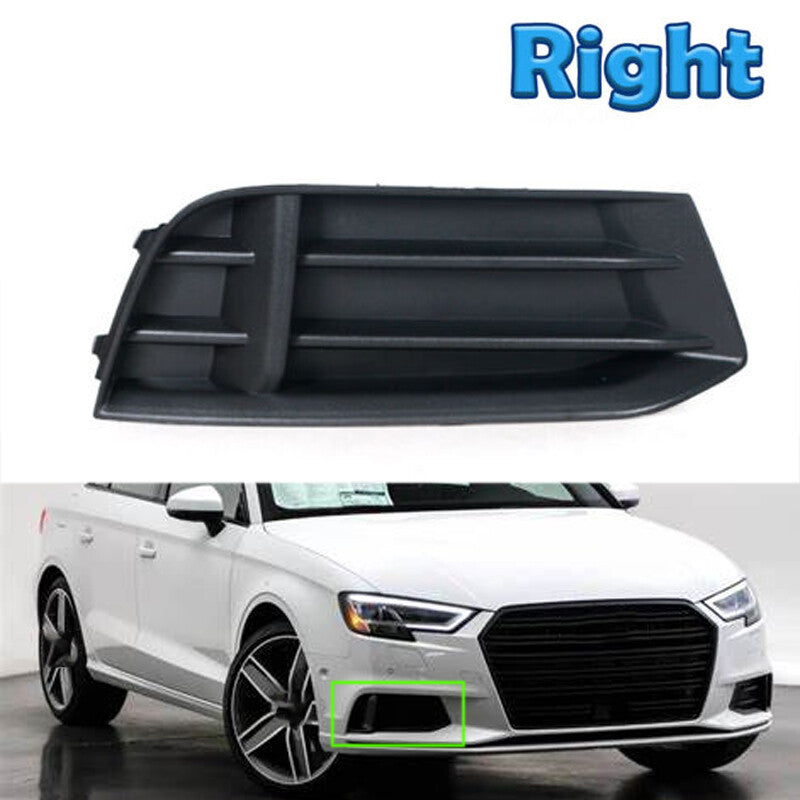 for AUDI A3 2017-2020 Right ABS Front Bumper Fog Lamp Cover Grille Driver Side