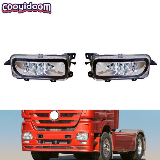 Pair of front bumper fog lights for Mercedes Actros MP2/MP3 trucks 2002-2009.