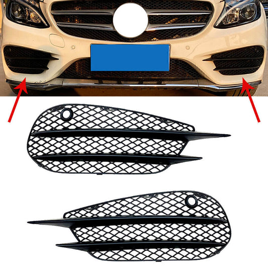 Front Bumper Fog Lamp Grille Fit for Mercedes-Benz C Class W205 C180 C200 C260 15-18