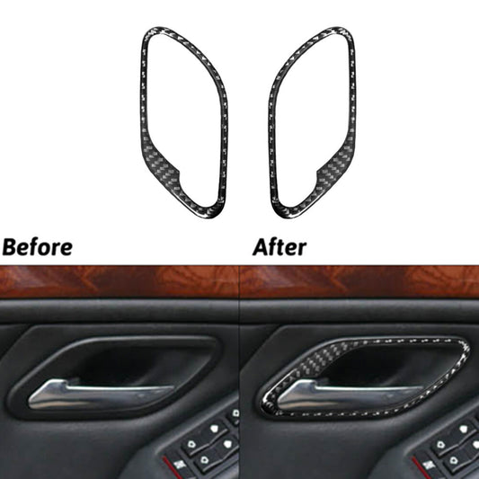 Front Door Handle Panel Cover Sticker Carbon Fiber Trim for BMW M5 E39 1998-2003