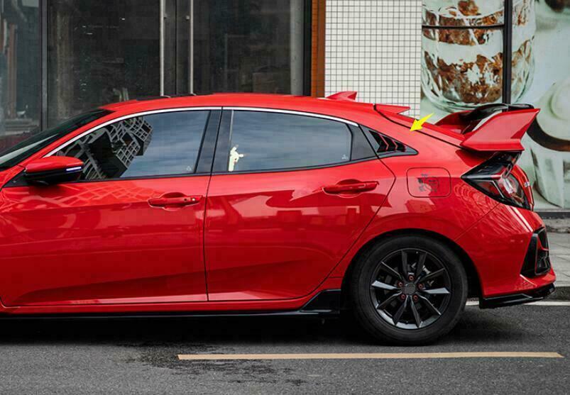 Gloss Black+RED Side Vent Window Louver for Honda for Civic 10th Hatchback 2016-2021