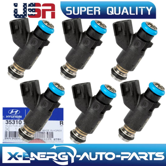 6PCS FUEL INJECTOR for 2001-2006 for HYUNDAI SANTA FE 2001-06 for KIA OPTIMA 35310-3C000