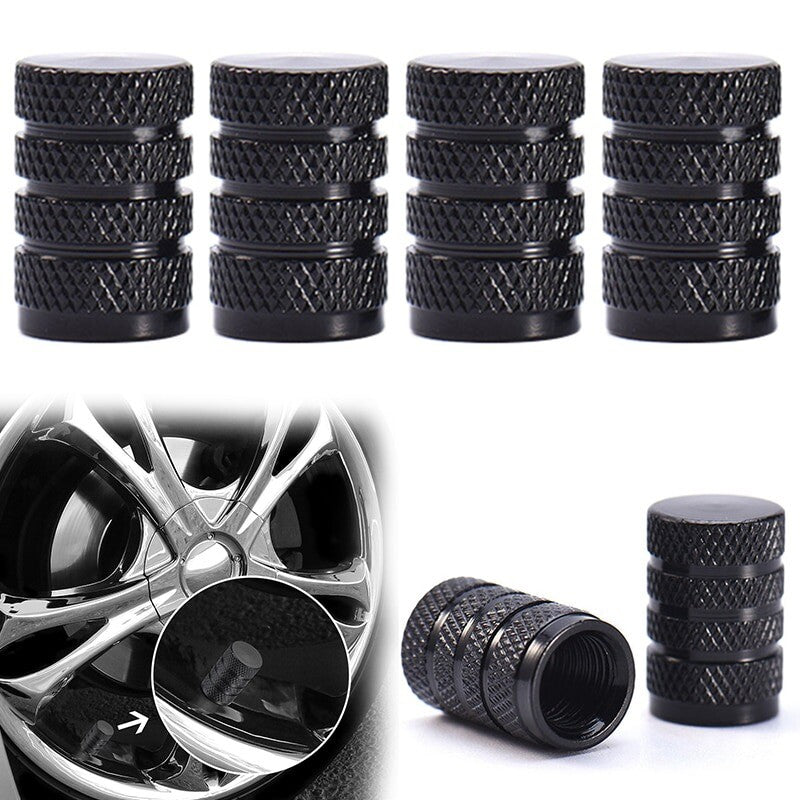 16x BLACK Aluminum Tire Valve Air Dust Cover Stem Caps -Wheel Car Truck SUV Bike