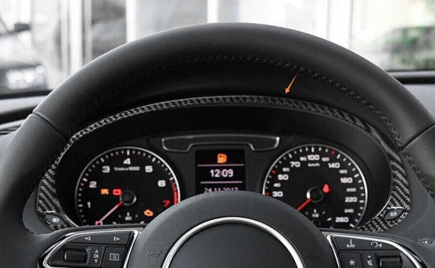 for Audi Q3 2015-2018 Real Carbon Fiber Inner Instrument Panel Frame Cover Trim