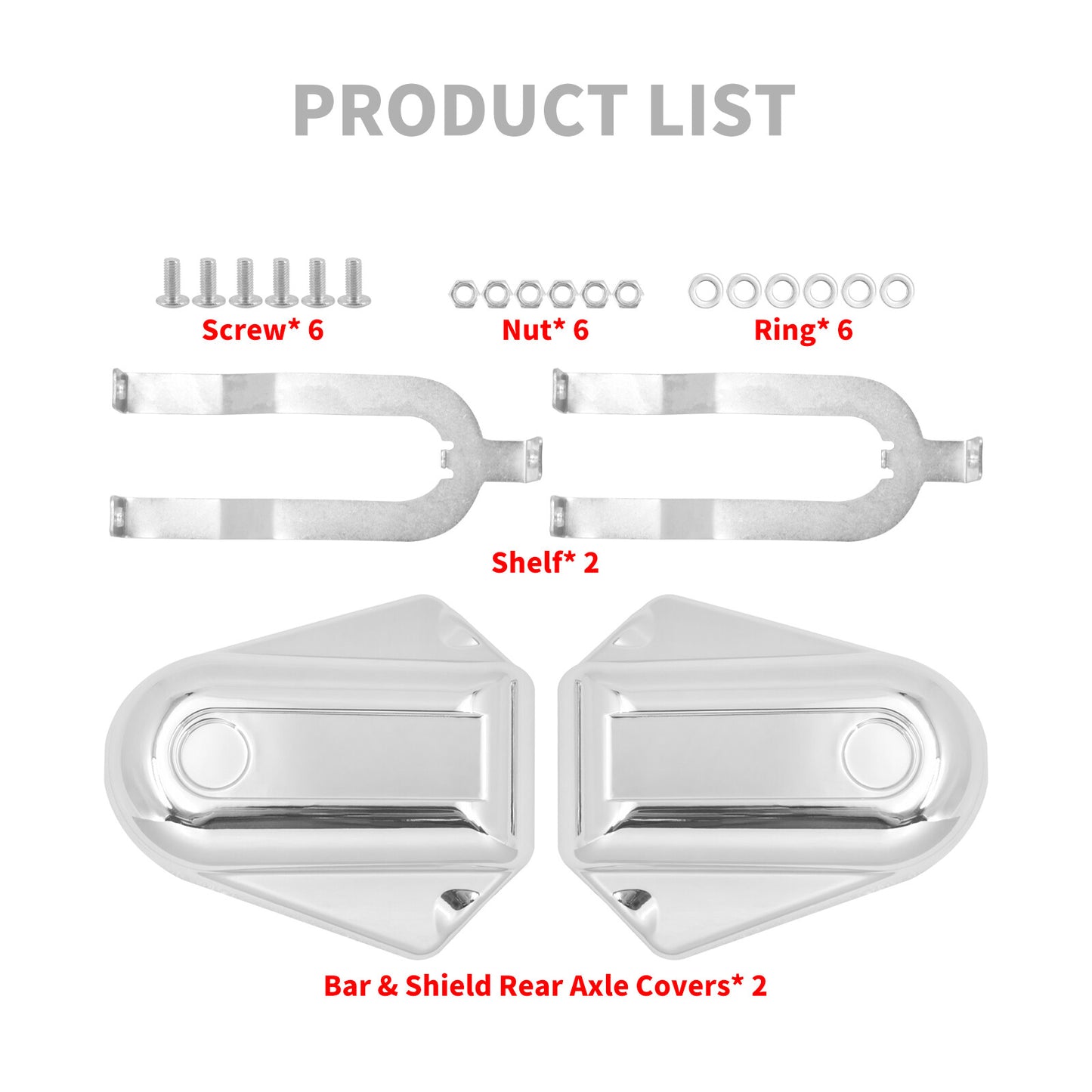 Chrome Bar Shield Rear Axle Covers Swingarm for Harley Softail Slim Deluxe 08-17