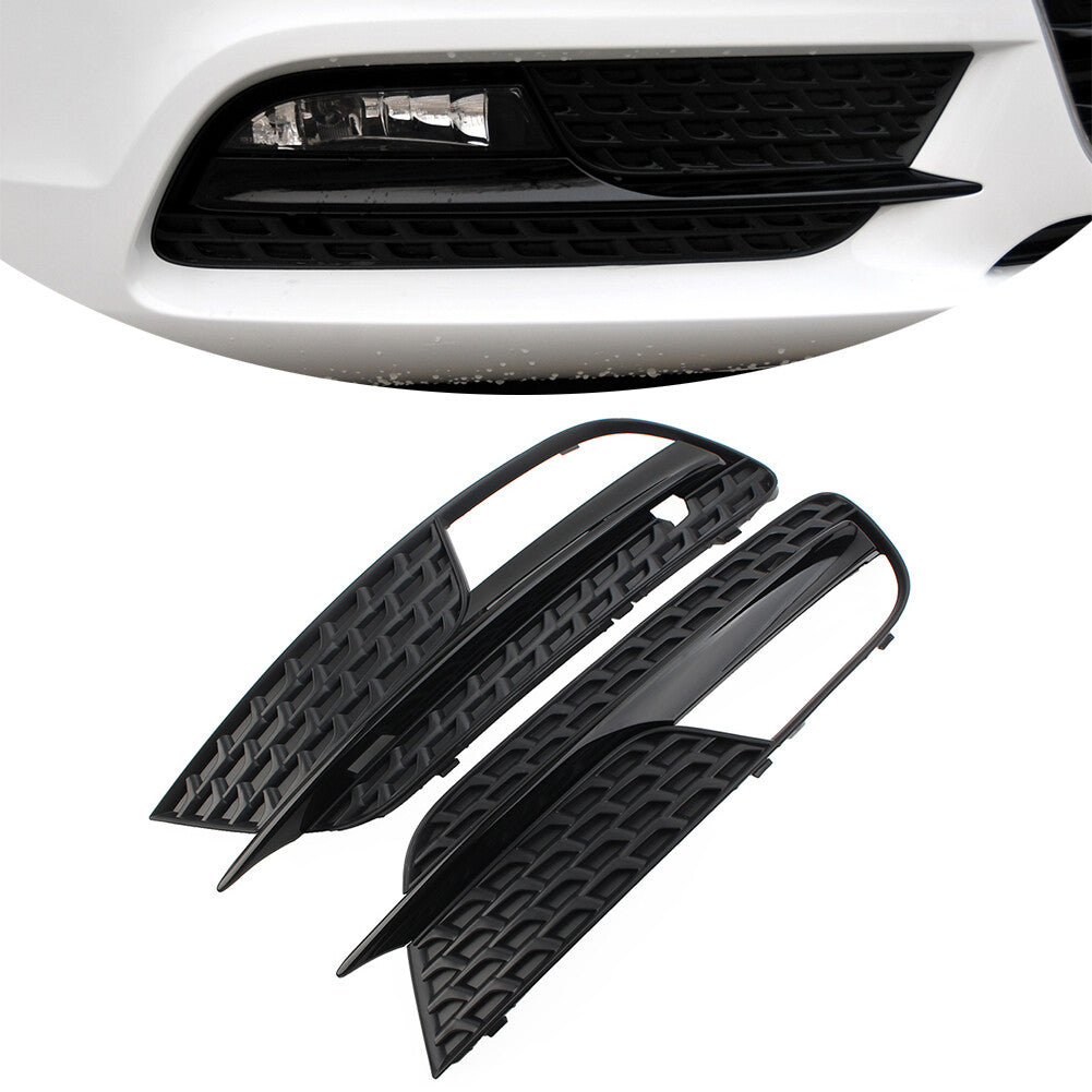 1 Pair Front Bumper Black Fog Light Grille Cover for Audi A5 2012-2016 2013 2014