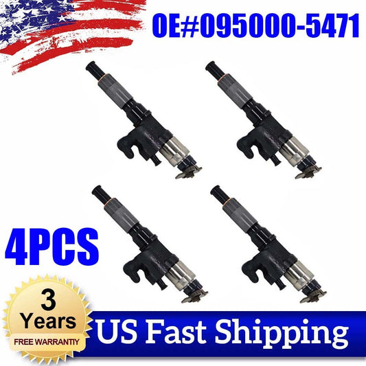 Four new fuel injectors, 095000-5471, for Isuzu NPR NPR-HD 4HK1 diesel 2001 - 2007 03