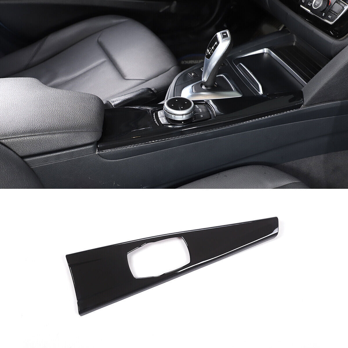 ABS Black Inner Middle Console Multimedia Panel Trim for BMW 3 Series GT 2014-18
