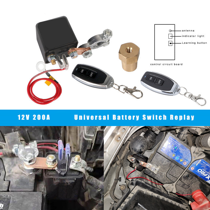 Car Universal Remote Battery Disconnect Switch 12v Isolation Relay On Off Switch
