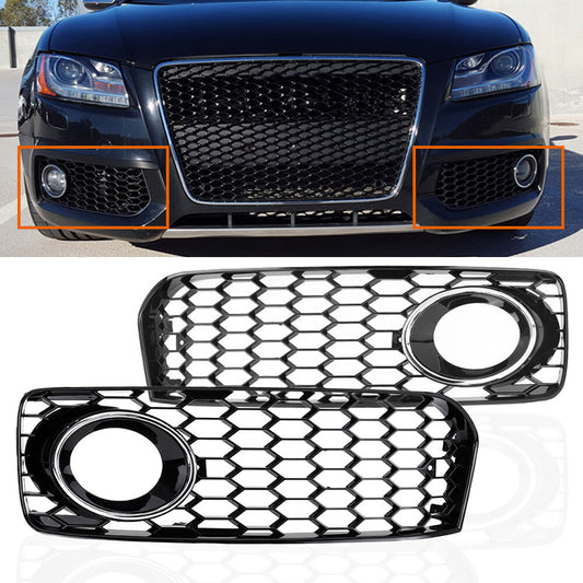2-Piece Front Fog Light Grille Covers for 2008-2012 for Audi A5 S Series S5 RS5