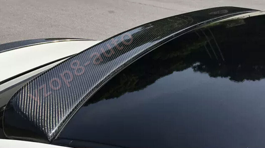 for Infiniti Q50 2014-23 Dry Carbon Fiber Rear Roof Trunk Spoiler Wing Flap Trim