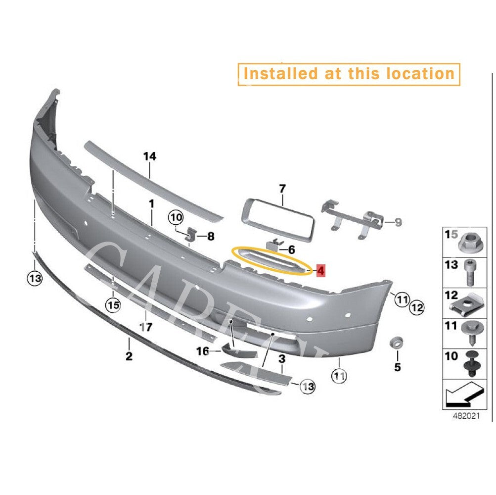 Warning light frame for left side of for Rolls-Royce for Phantom 2013-2017. Equipment Manufacturer: 51137303665