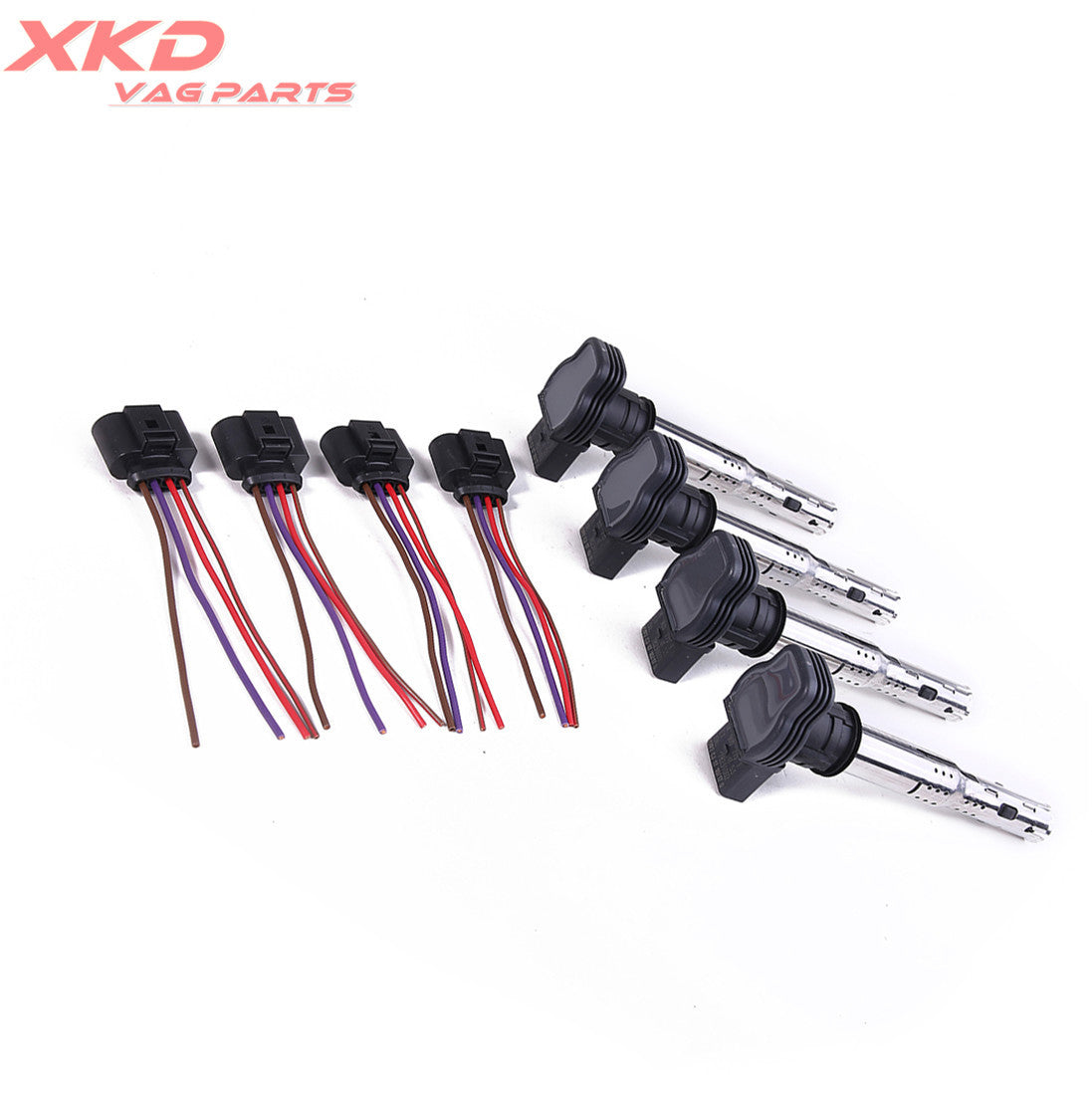 4X Ignition Coil + Plug Kit for VW CC for Golf for Jetta Eos for Passat for Tiguan for AUDI for A4 for A6