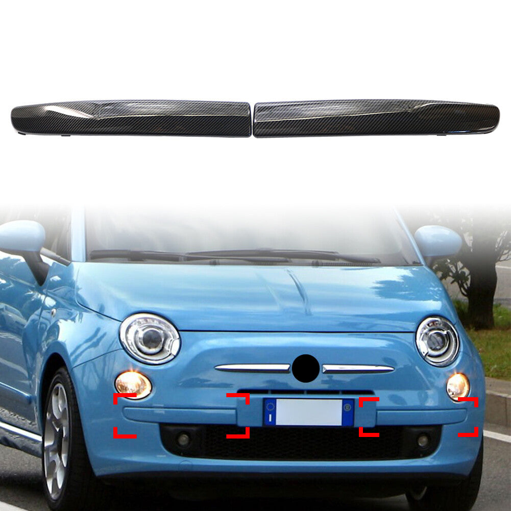 for Fiat 500 2007-15 2008 2009 10 735455056 735455057 Front Bumper Moulding Trim