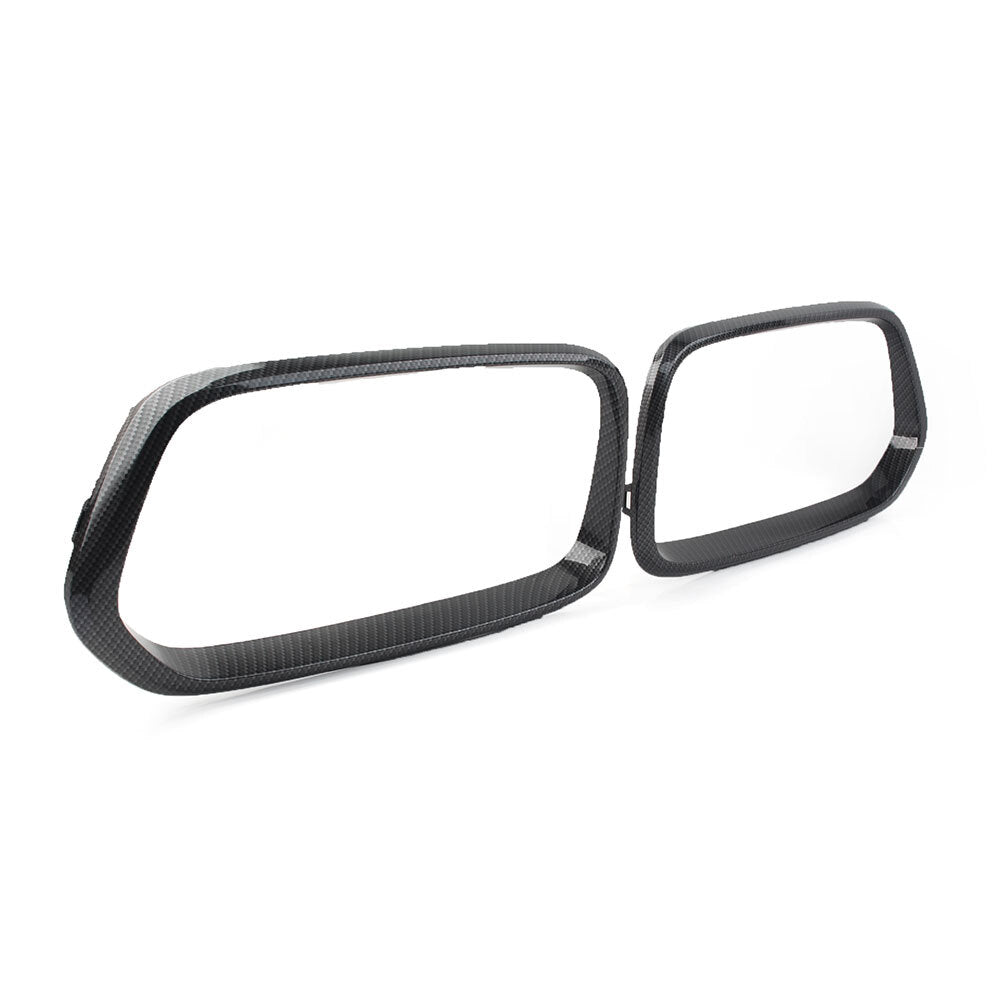 Front Bumper Grille Frame Cover Trim Pair for BMW X2 F39 2018-2021 Carbon Fiber