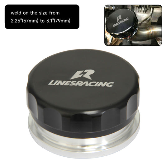 2.75 57mm-79mm Aluminum Weld On Filler Neck And Cap Oil Fuel Water Tank Black