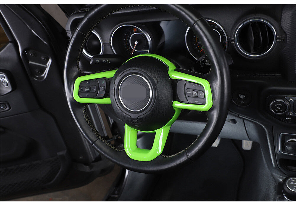 for Jeep for Wrangler JL JT 2018-23 Cup Holder Gear Shift Steering Wheel Trim Green