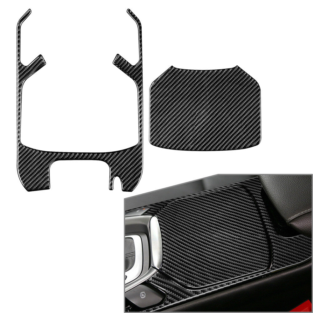 2Pcs LHD Central Console Gear Shift Water Cup Cover Trim for Ford Mondeo 2013-16