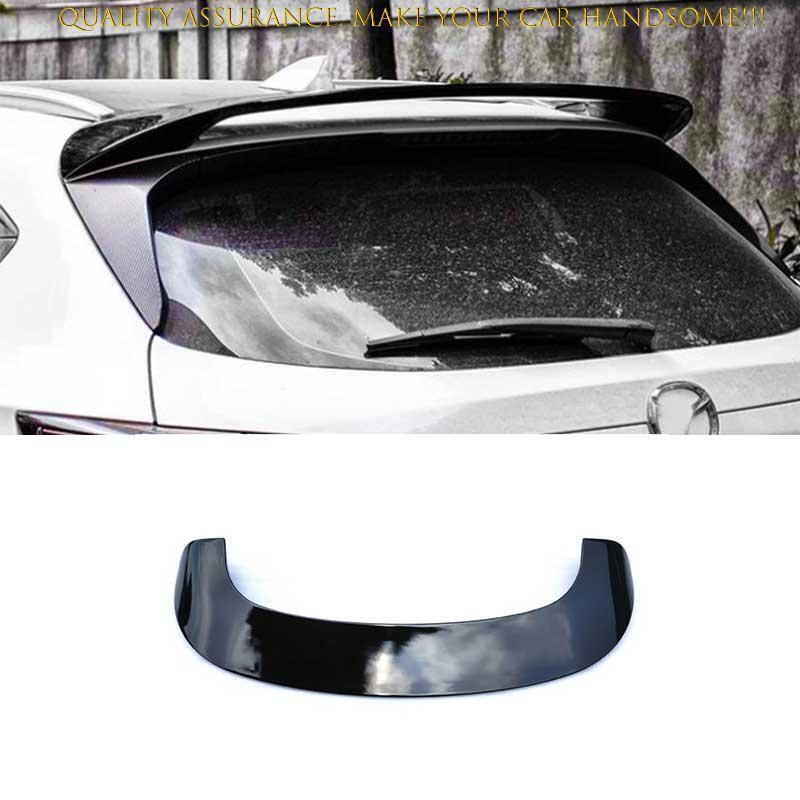for Mazda CX-5 CX5 2017-2024 Glossy Black Roof Trunk Spoiler Wing Flap Bar Trim
