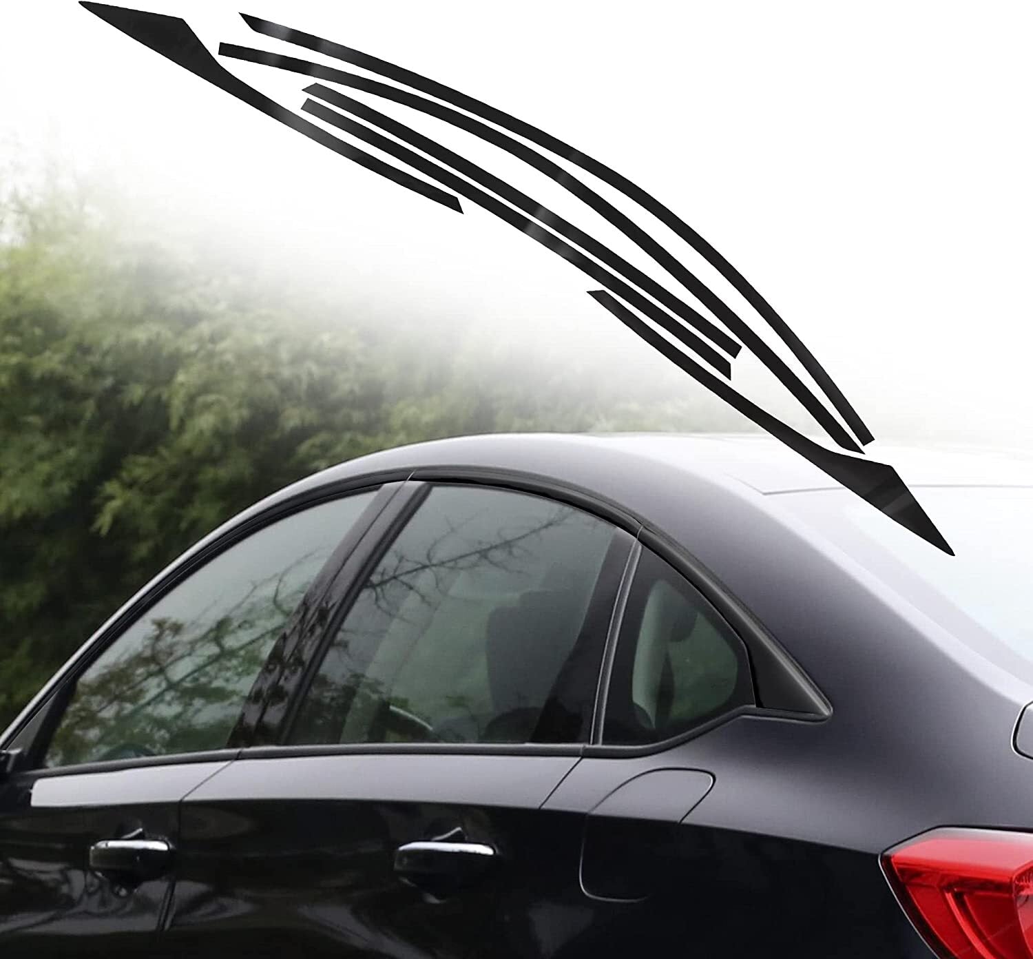 6x Chrome Delete Blackout Side Window Trim for Honda Accord 2018-22 Glossy Black