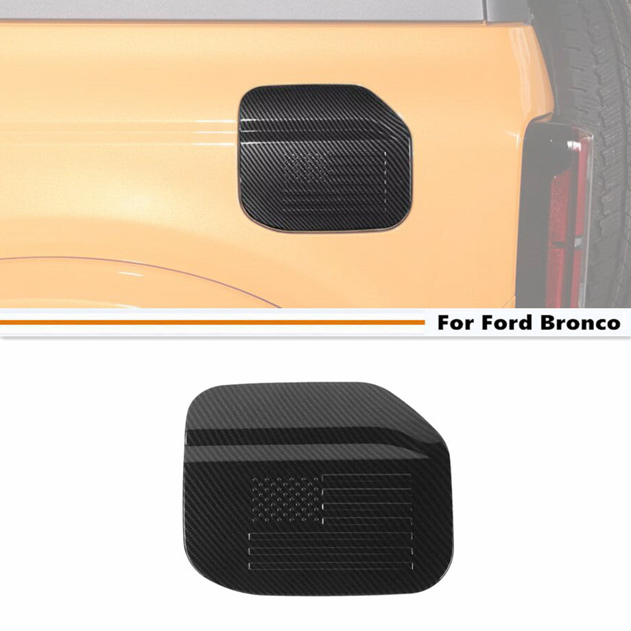 Carbon fiber automotive fuel tank cap trim accessory for Ford for Mustang 21-24 gas tank door