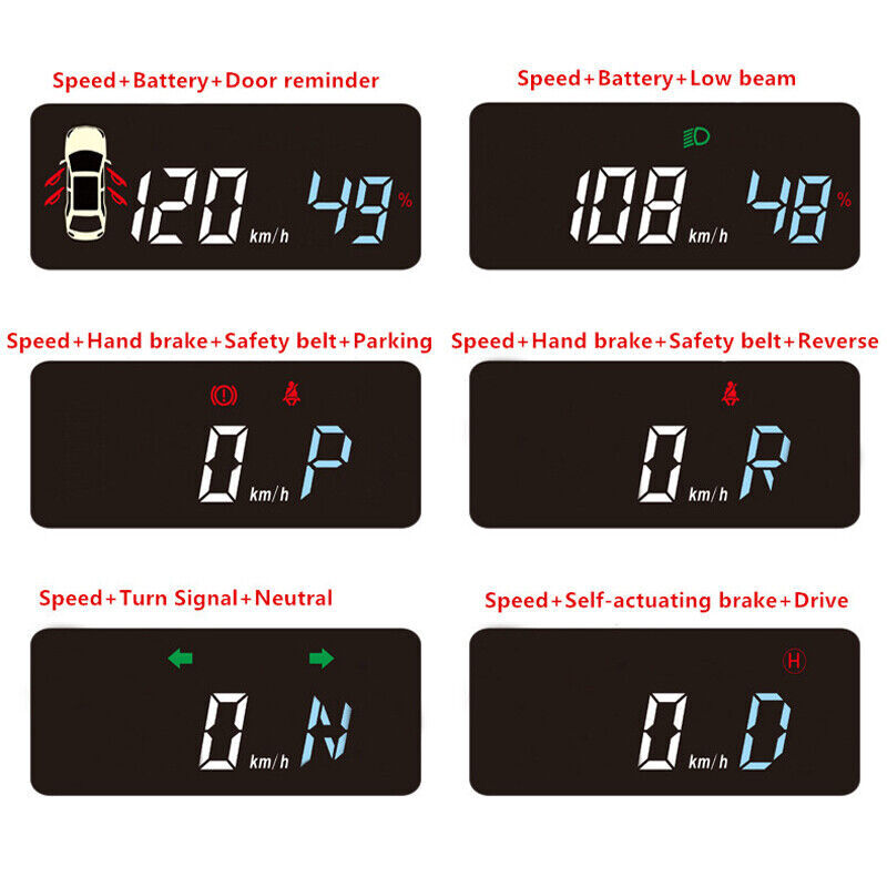 HUD Head-up Display OBD2  GPS Windscreen Speedometer for Tesla Model 3 12V Part
