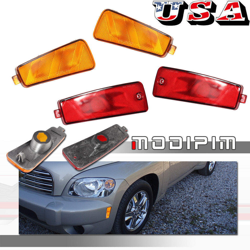 4-piece amber red front and rear marker light housings for Chevrolet HHR 2006 - 2011