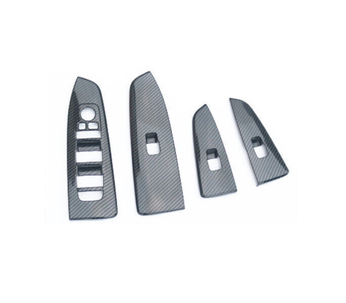 Car Glass Window Lifting Lock Panel Trim for Kia K3 Forte 2019-2022 Carbon Fiber