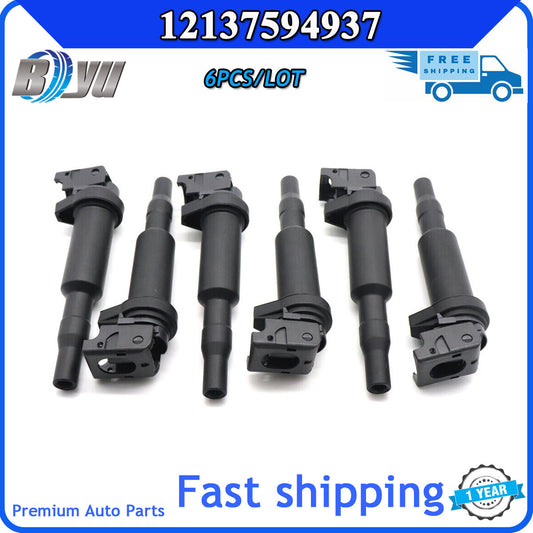 12137594937 Brand New 6-Piece Straight Point Coil Pack for BMW E90 E92 128i 328i CN