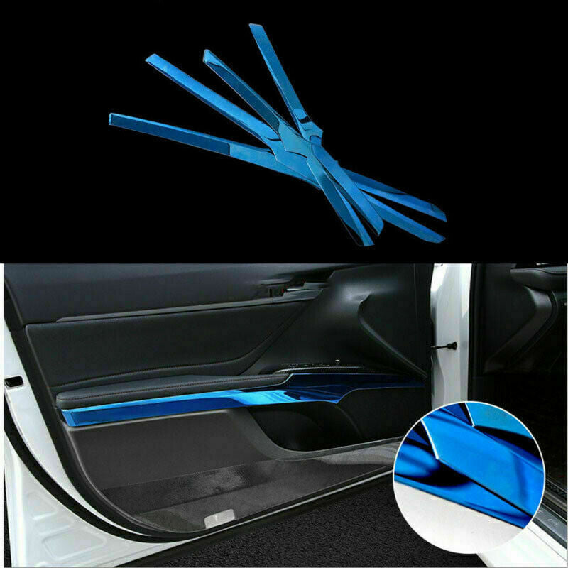 4X for Toyota for Camry 2019-2023 Blue Interior Door Armrest Strips Decor Cover Trim
