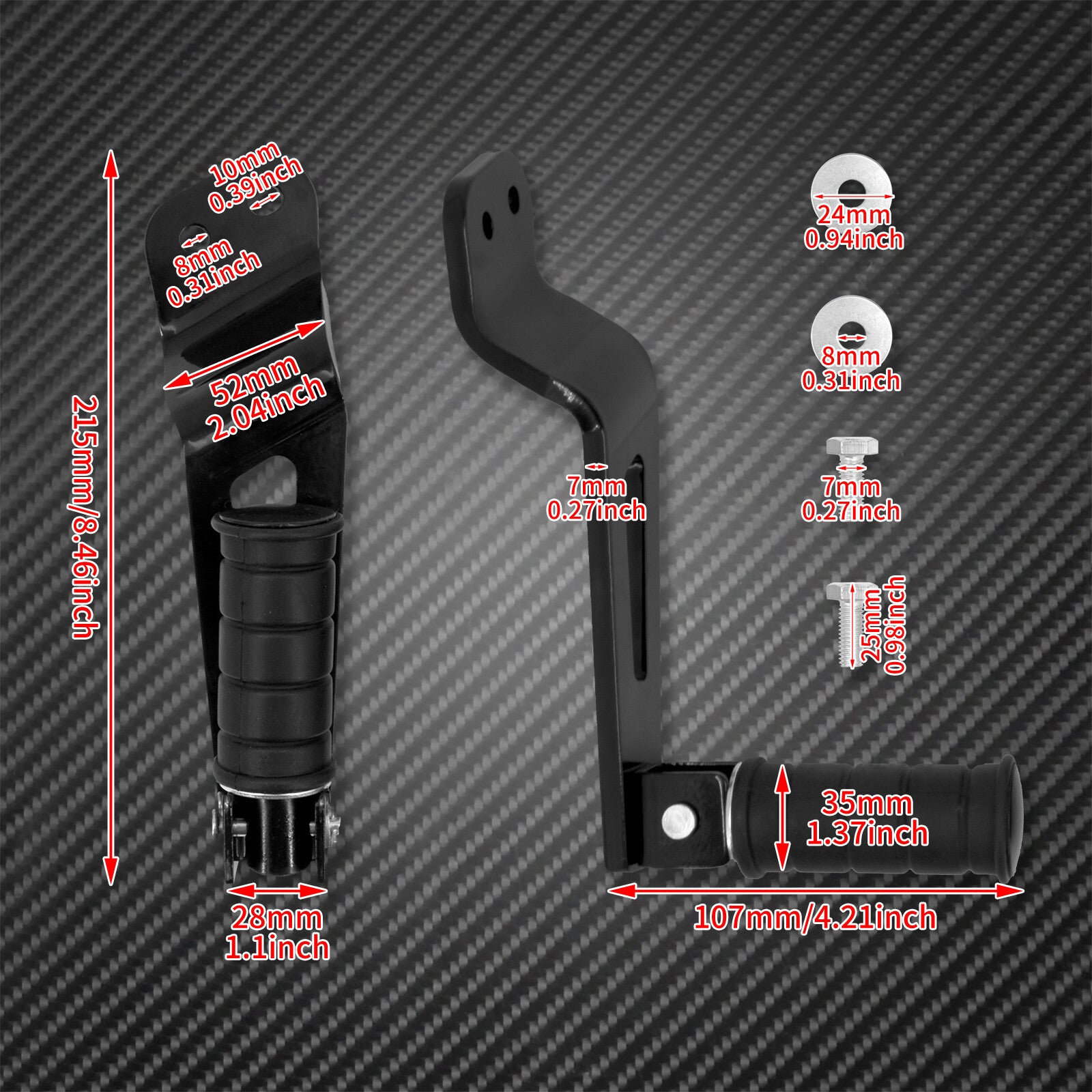 Black Rear Passenger Foot Peg Bracket Fit for Yamaha Bolt XV950 XVS950 2014-2017