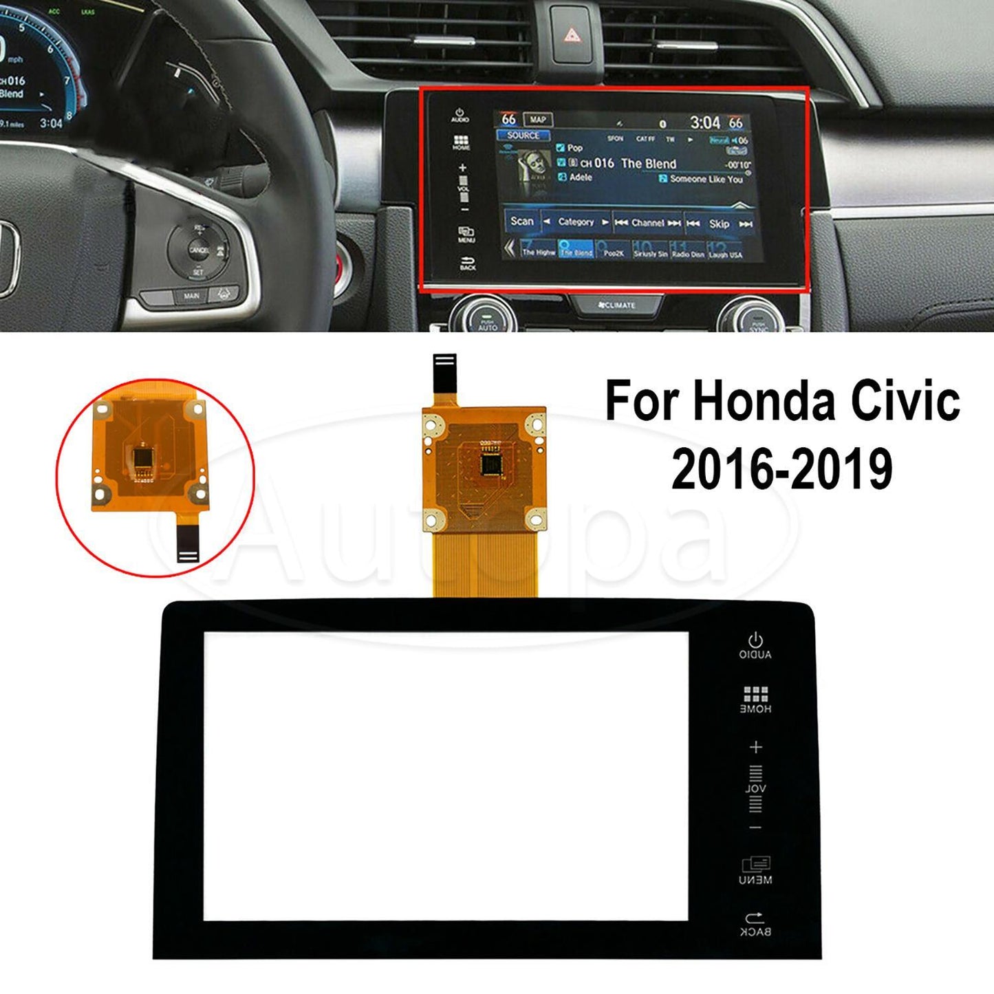 7 Touch Screen 39710-TBA-305 Fits 2016-2019 for Honda 10th for Civic Radio Navigation??