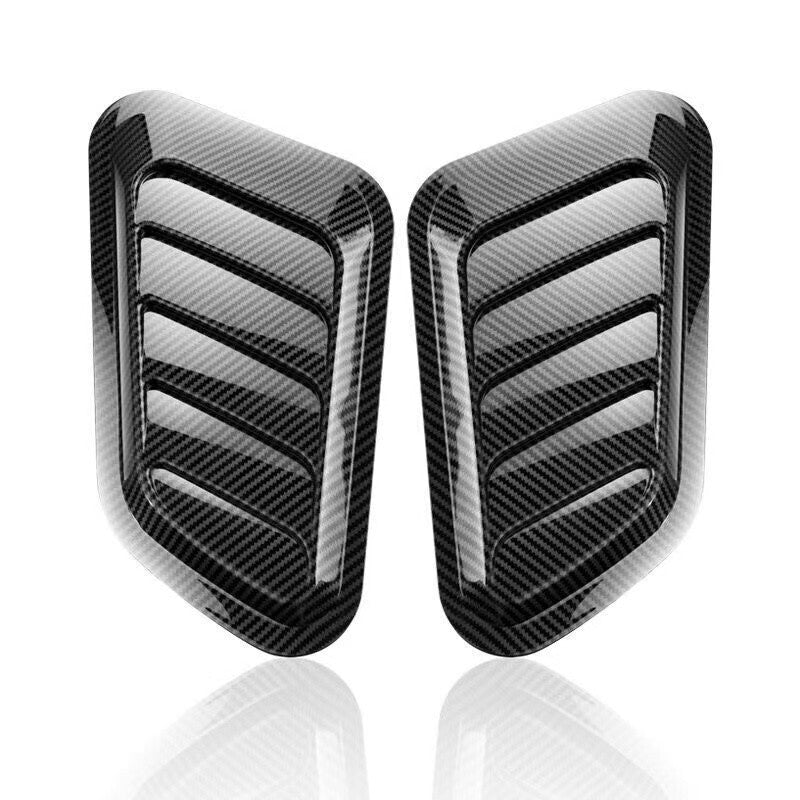 Car Universal Carbon Fiber False Vent Hood Air Outlet Decorative Sticker 2PCS