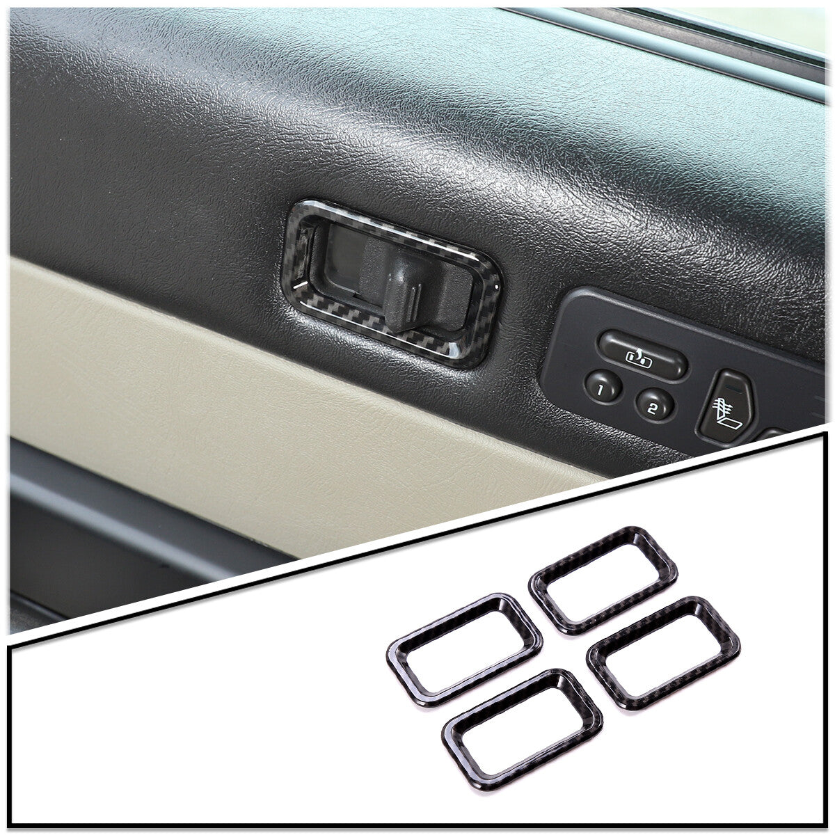 Blue alloy rearview mirror adjustment and volume knob rings for Toyota Tacoma 16-19 USA